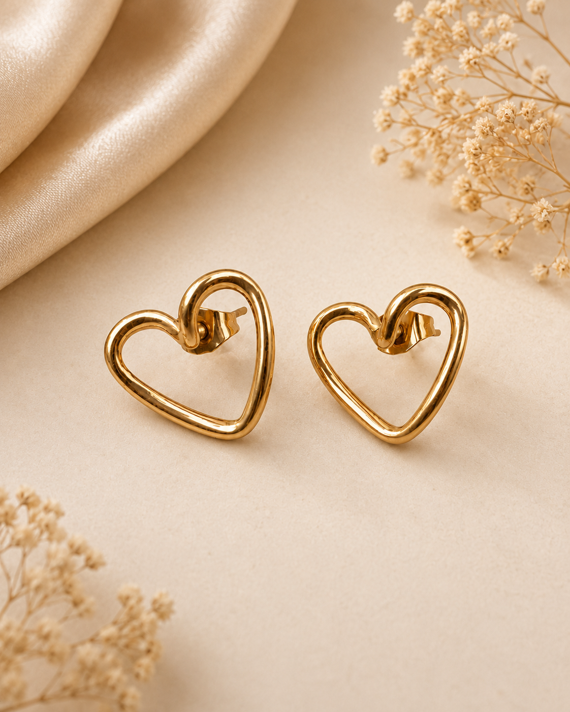 Golden Heart Earrings