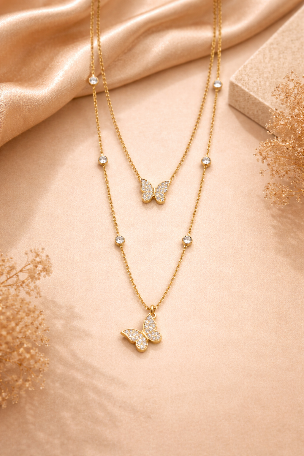 Golden Butterfly Spark Necklace